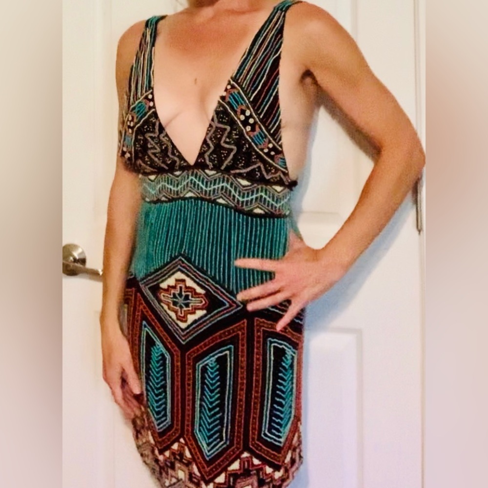 Stunning Free People Fully Beaded Party Dress Medium